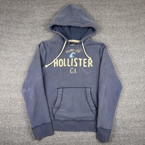 Hollister Hoodie Mens XL Blue Pullover Drawstring Logo Graphic Surf Skate CA